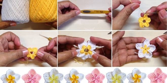 crochet flower tutorial 1