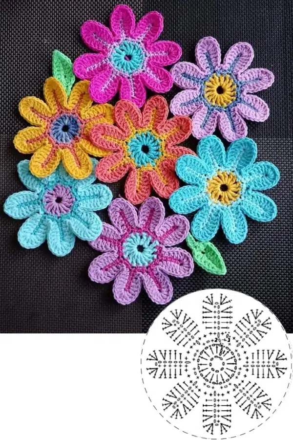 crochet flowers with graphics 3