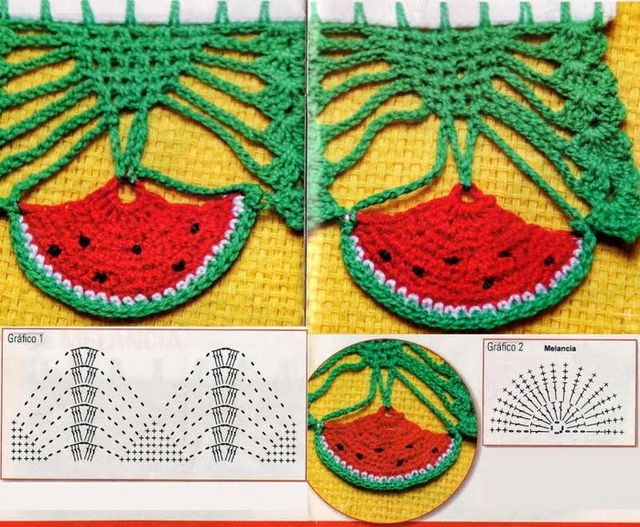 crochet fruit borders