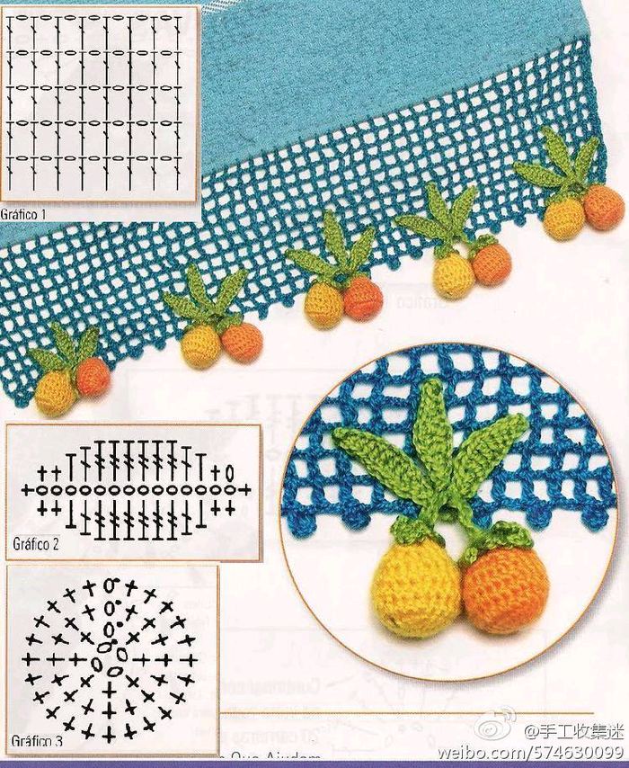 crochet fruit borders