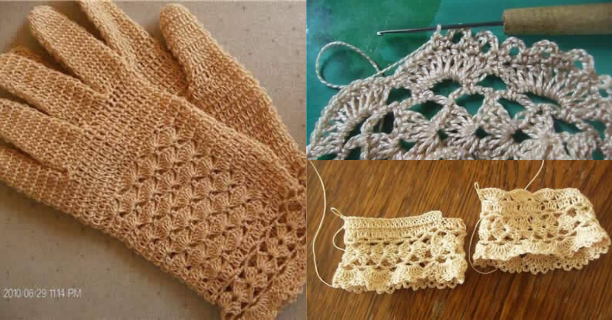 crochet gloves step by step