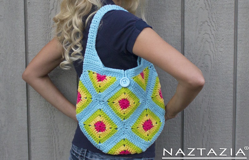 crochet granny square handbag