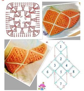 crochet granny square slippers patterns 2