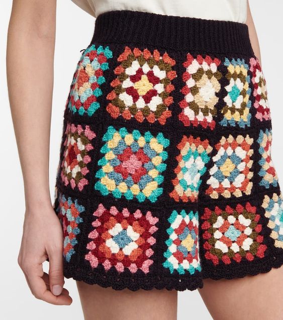 crochet granny squares skirt 10