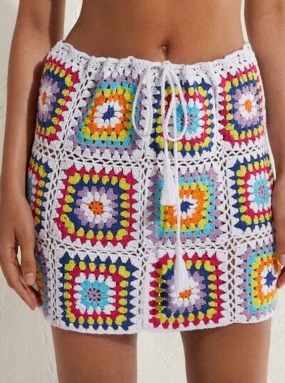 crochet granny squares skirt 2