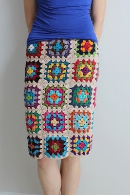 crochet granny squares skirt 8