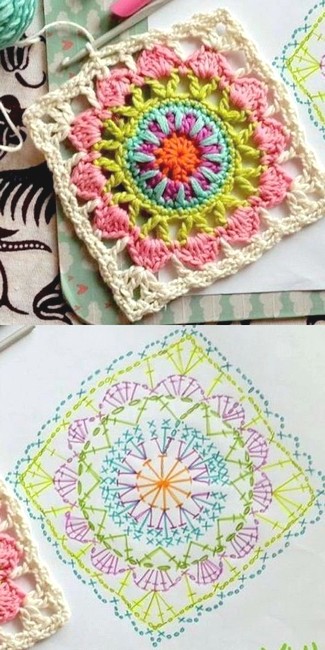crochet granny squares with graphs 2