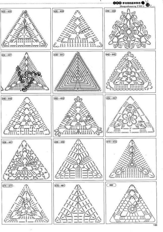 crochet granny triangles
