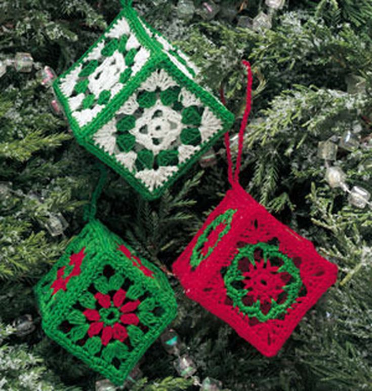 crochet grannys christmas cubes