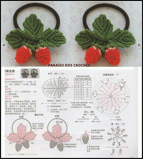 crochet hair tie with graphics 6