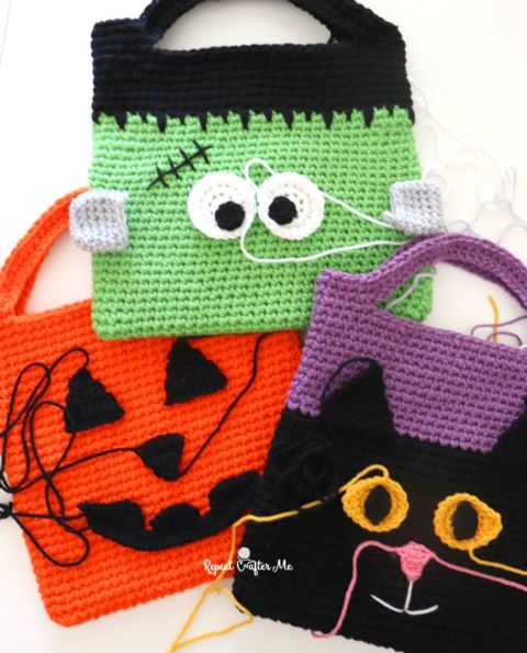 crochet halloween trick or treat bags 1