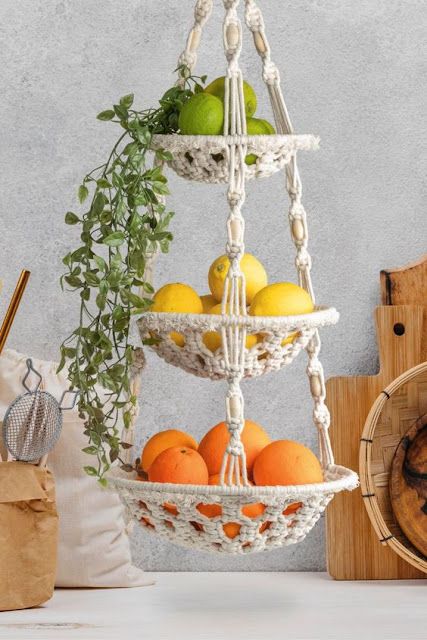 crochet hanging fruit baskets ideas 1