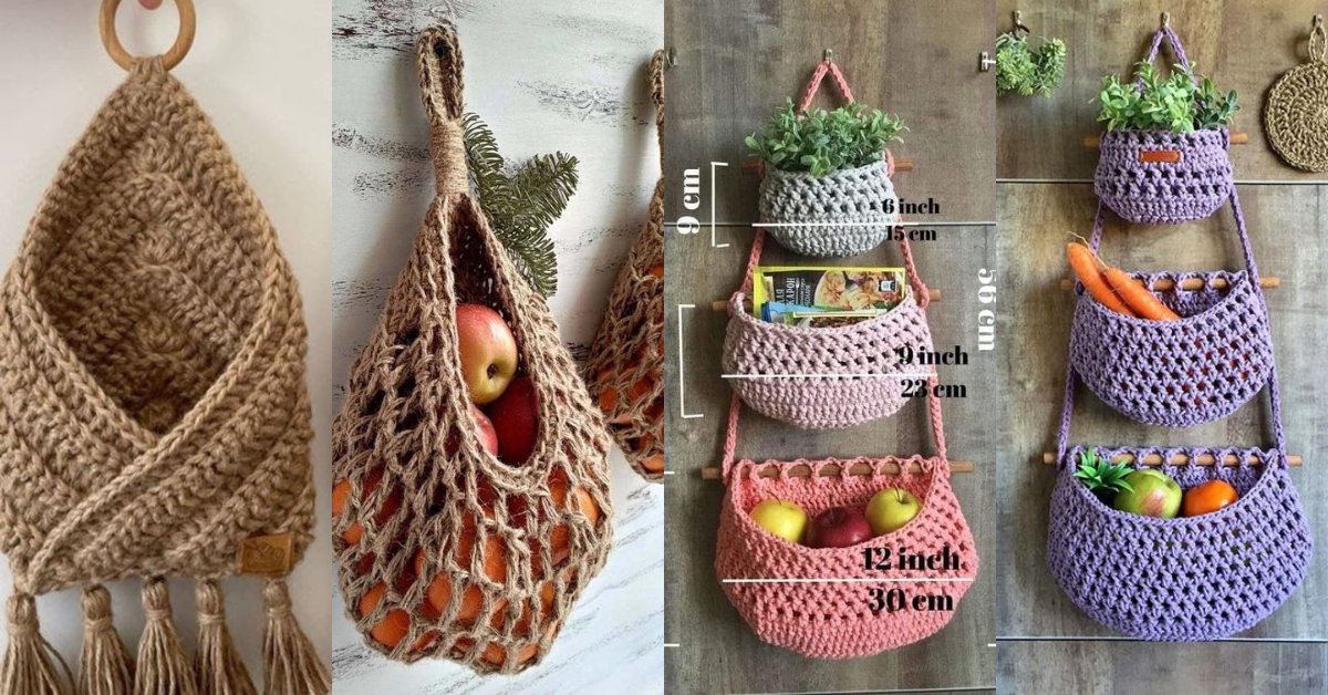 Crochet Hanging Fruit Baskets Ideas