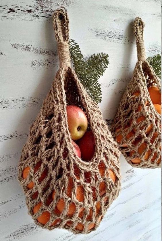 crochet hanging fruit baskets ideas 5