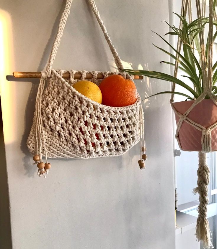 crochet hanging fruit baskets ideas 6