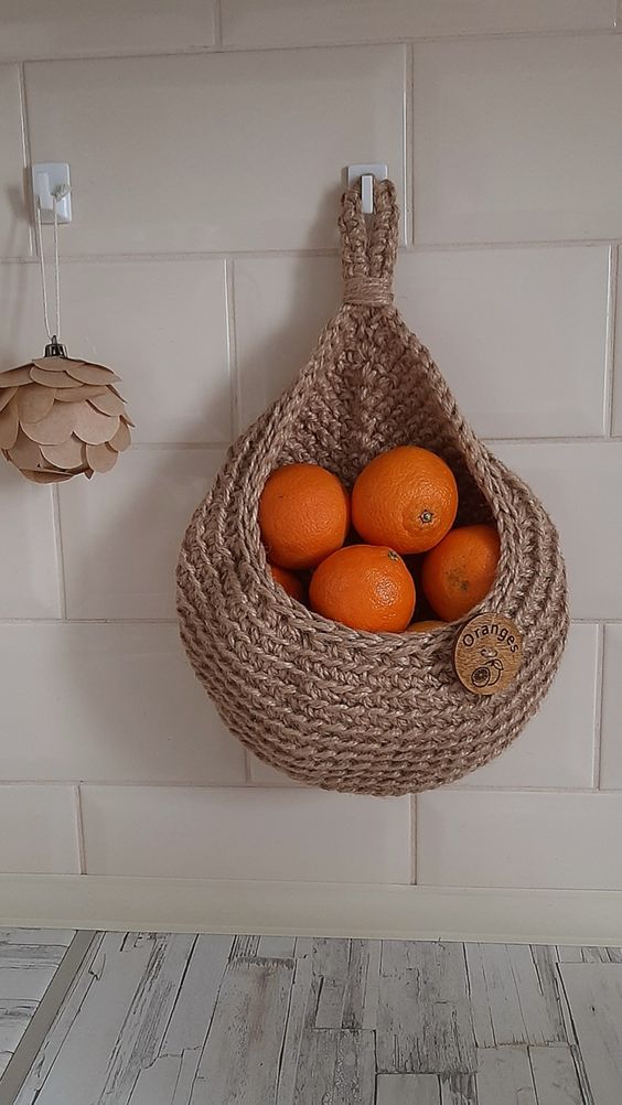 crochet hanging fruit baskets ideas 7