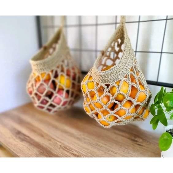crochet hanging fruit baskets ideas