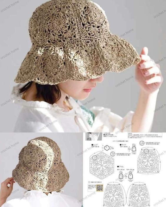 crochet hat with graphics 4