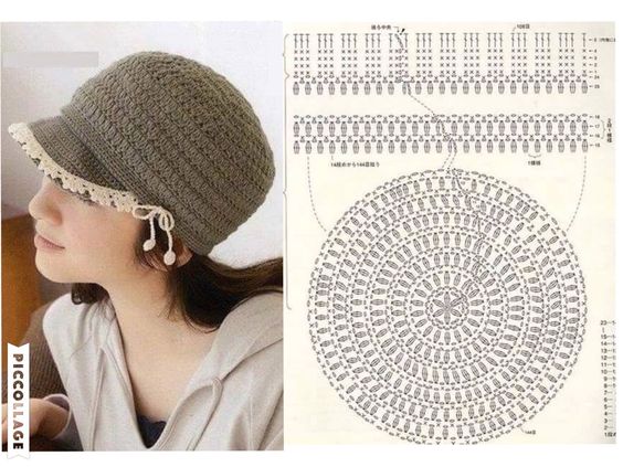 crochet hat with visor tutorial 10