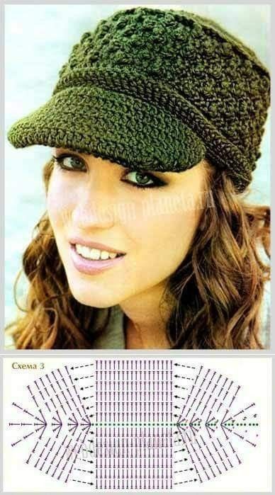 crochet hat with visor tutorial 3