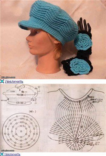 crochet hat with visor tutorial 9