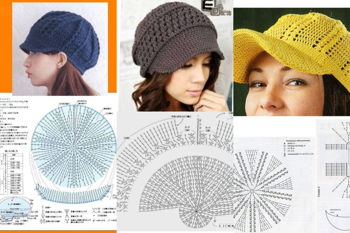 crochet hat with visor tutorial