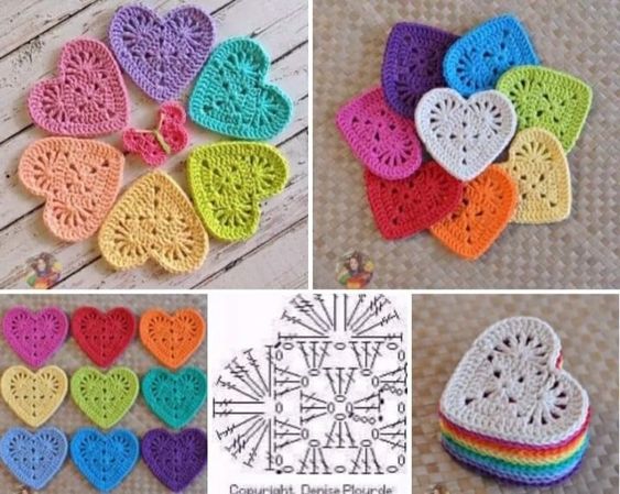 crochet heart coasters for valentines day 2