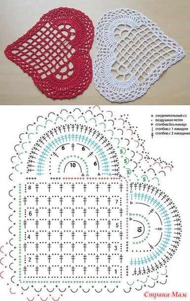 crochet heart coasters for valentines day 4