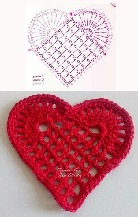 crochet heart coasters for valentines day 6