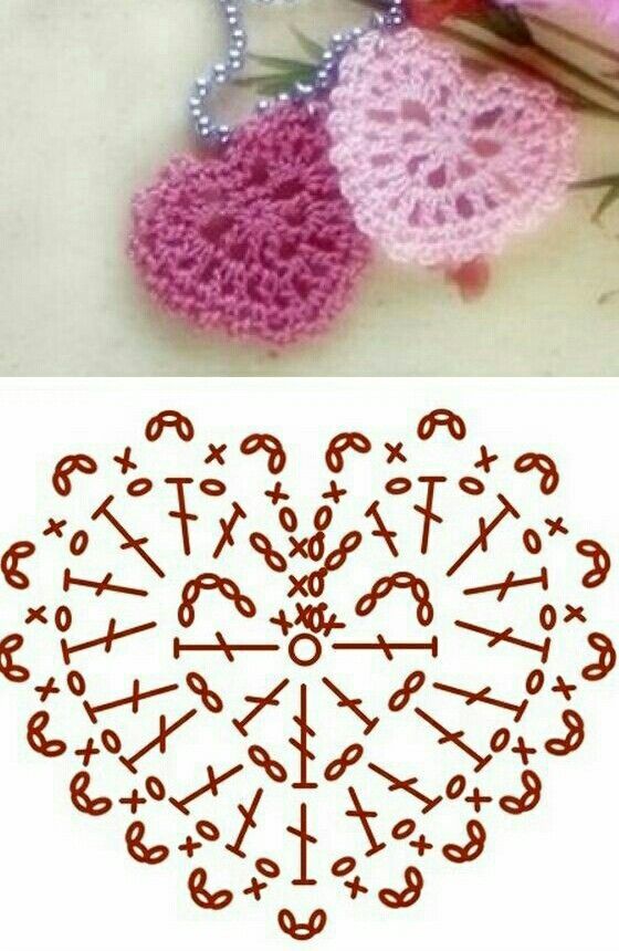 crochet heart earrings pattern 5