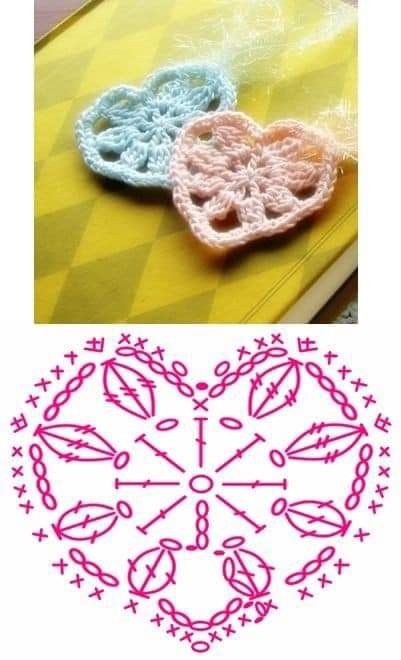 crochet heart earrings pattern 7