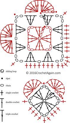crochet heart granny square pattern and ideas 5