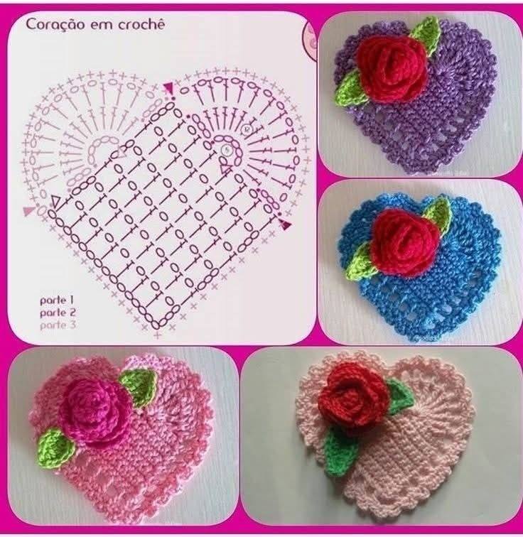 crochet heart graphics for valentines day 1