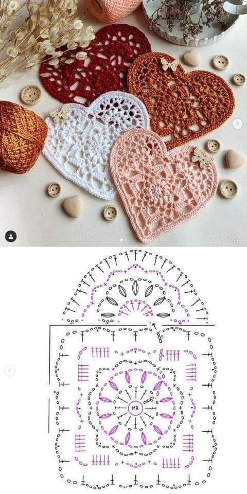 crochet heart graphics for valentines day 6