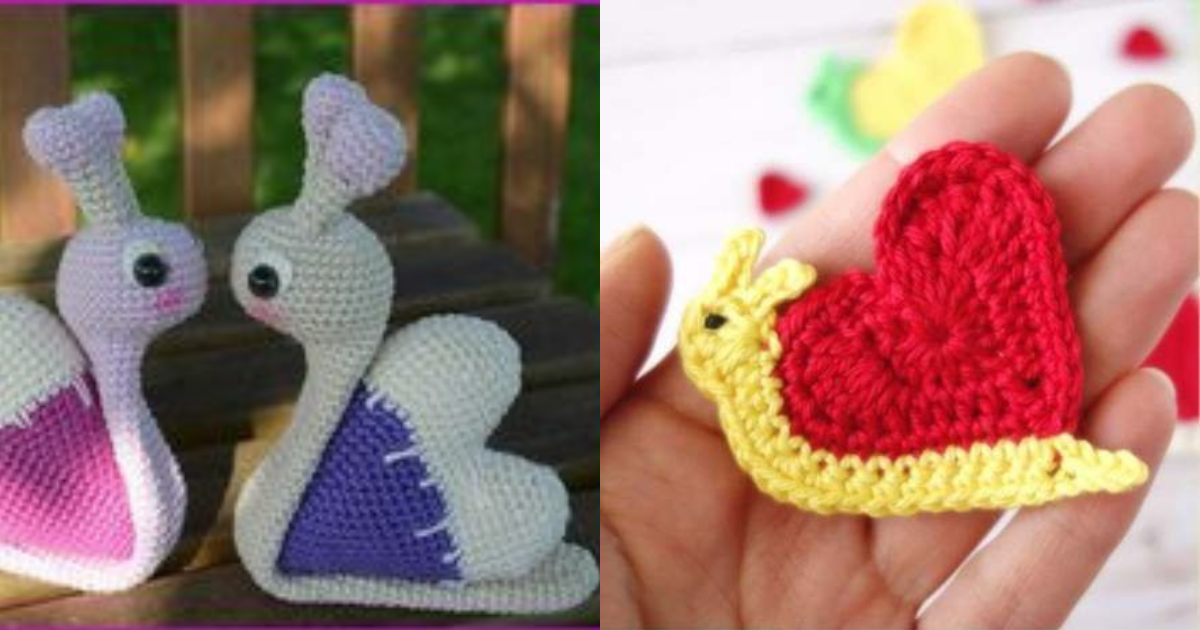 crochet heart snail patterns