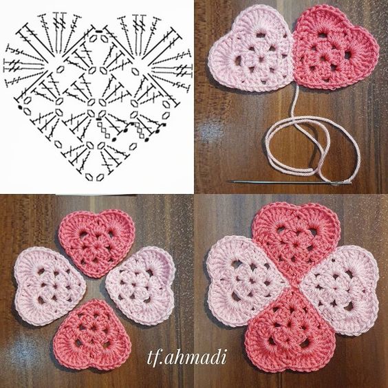 crochet hearts for valentines day handmade 14