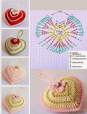crochet hearts for valentines day handmade 4