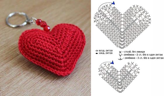 crochet hearts for valentines day handmade