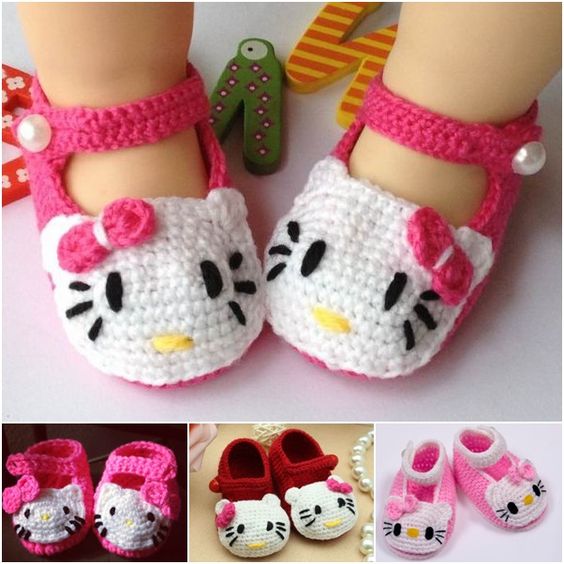 crochet hello kitty shoes for baby 3