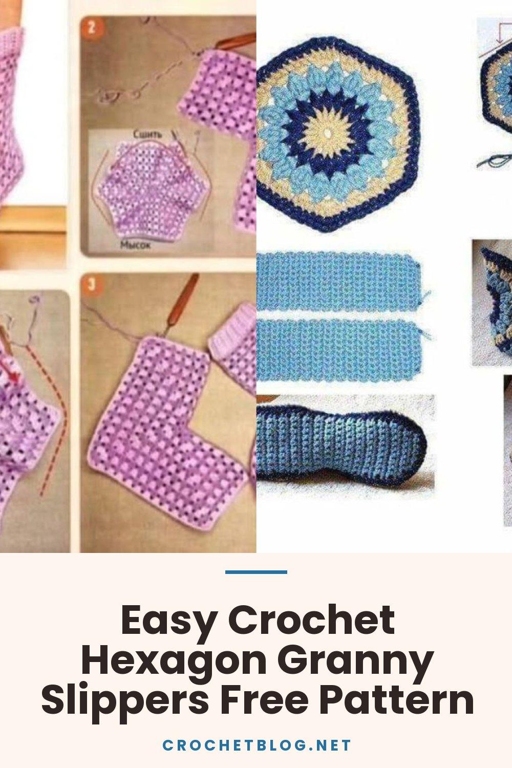 Easy Crochet Hexagon Granny Slippers Free Pattern