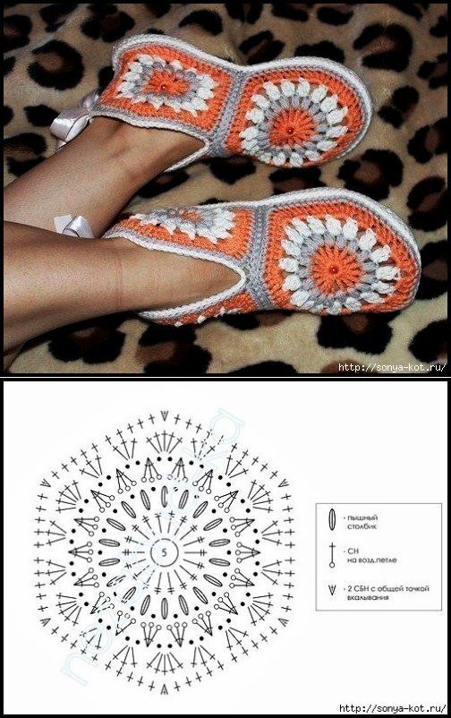 crochet hexagon granny slippers free pattern 5