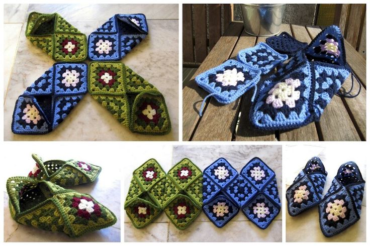 crochet hexagon granny slippers free pattern 6