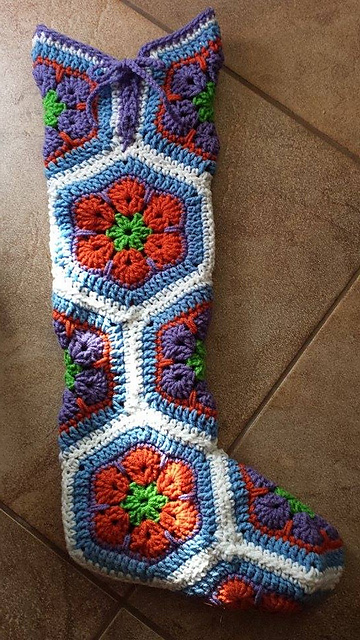 crochet hexagon slipper boots 1