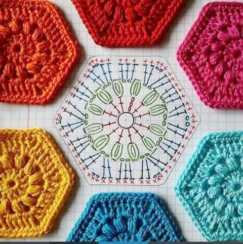 crochet hexagons tutorial ideas 7