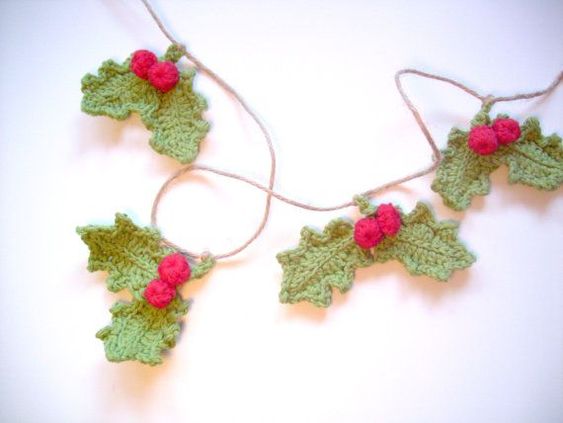 crochet holly leaves tutorial 6