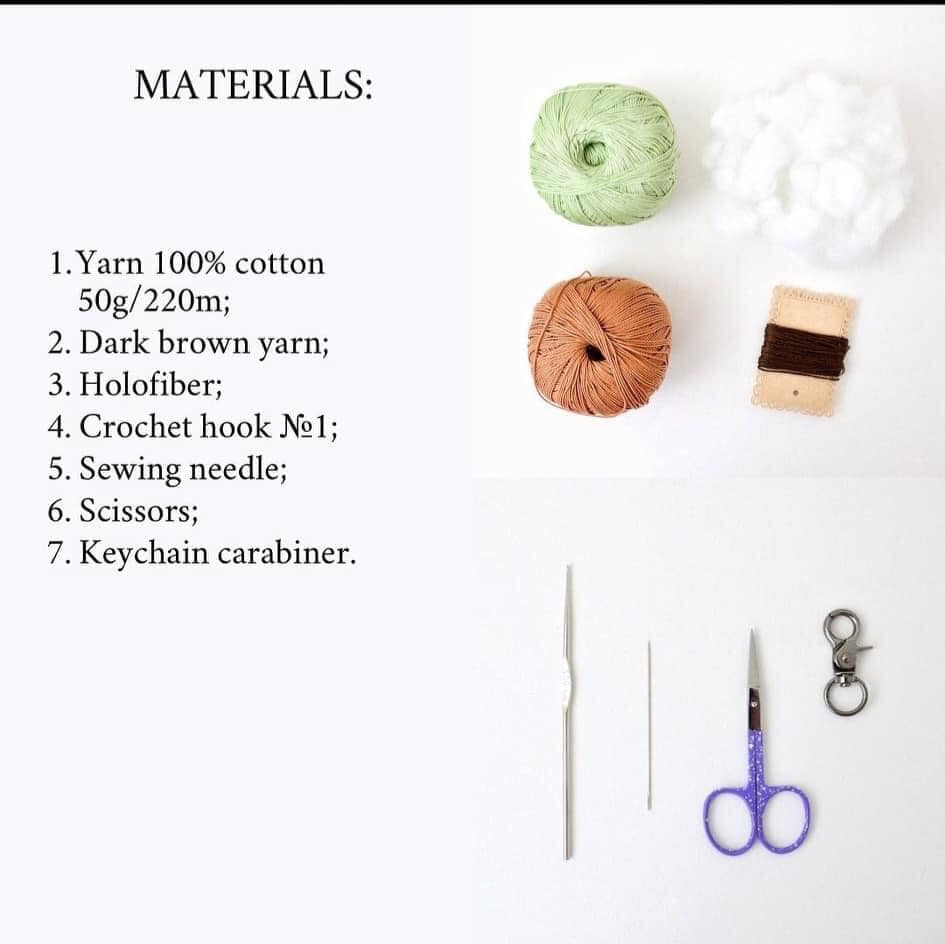 crochet ice cream keychain with tutorial