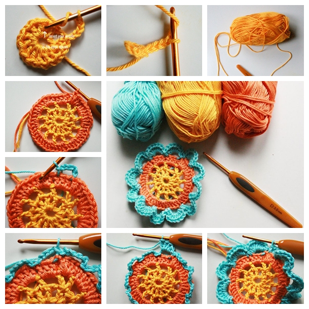 crochet japanese flower F