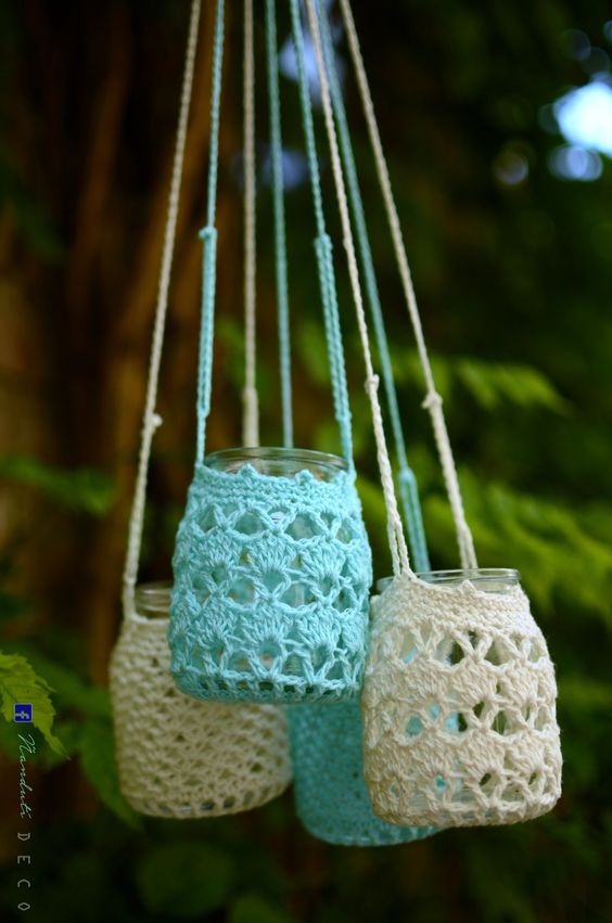 crochet jar decorations ideas 11