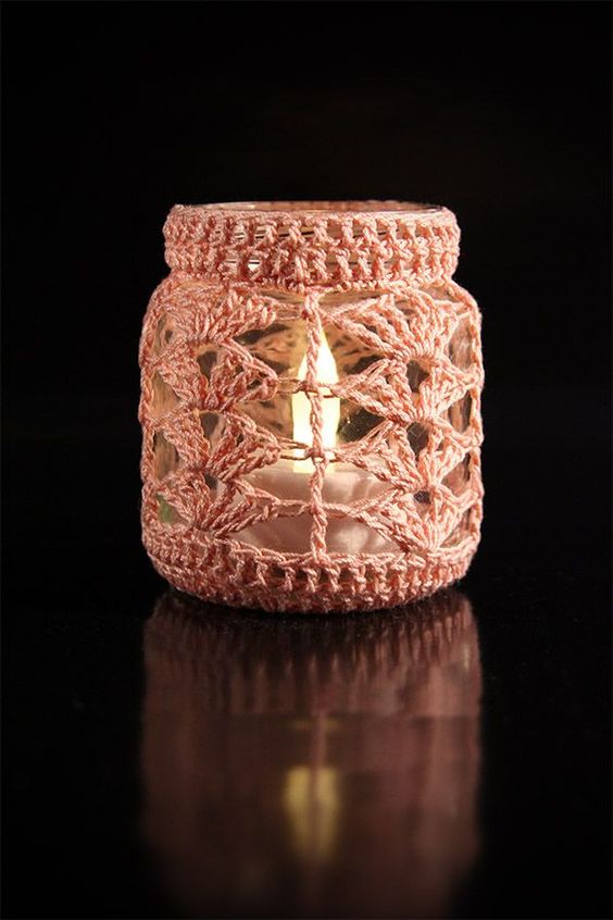 crochet jar decorations ideas 12