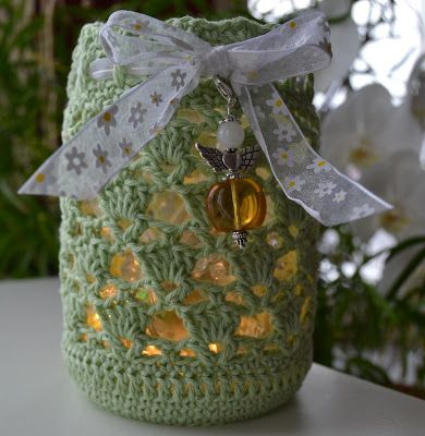 crochet jar decorations ideas 14
